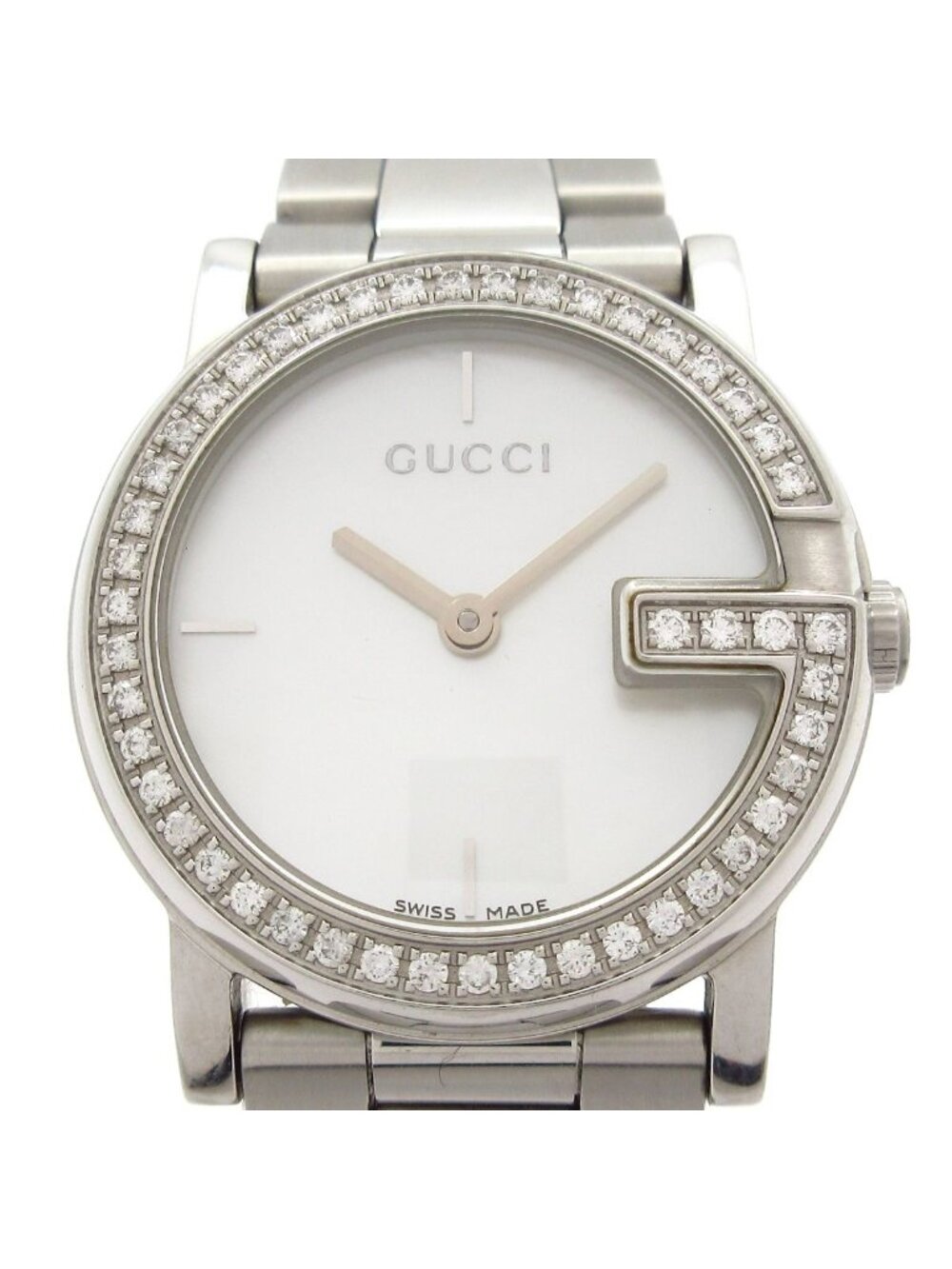 Gucci Watch G Diamond Bezel White Shell